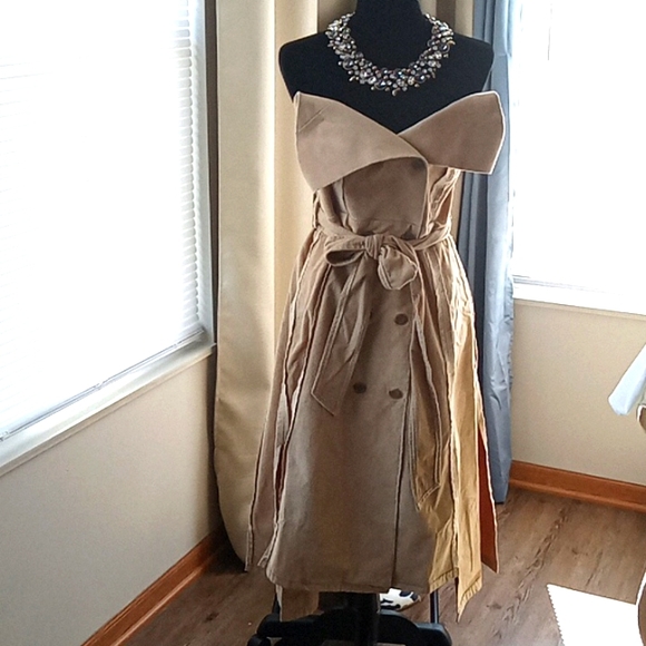 Making The Cut Dresses & Skirts - Tan corduroy trench coat dress by MAKING THE CUT size small